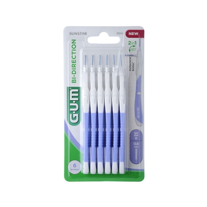 Gum® Brossettes Interdentaires Bi-Direction 0.6 mm x6