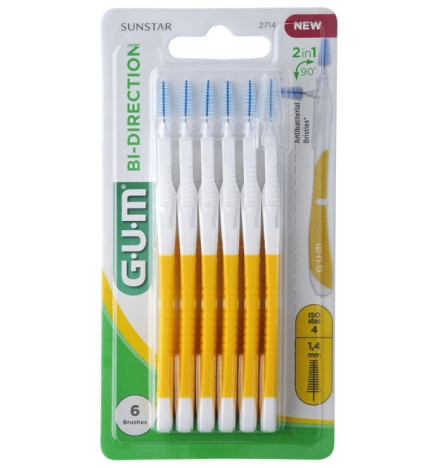 Gum® Brossettes Interdentaires Bi-Direction 1.4 mm x6