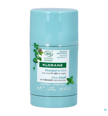 Klorane – menthe aquatique masque visage en stick bio, 25 g