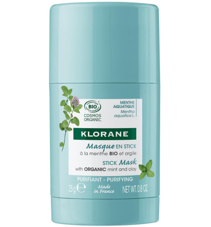 Klorane – menthe aquatique masque visage en stick bio, 25 g