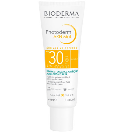 Bioderma – Photoderm AKN Mat, fluide correcteur matifiant anti-imperfections SPF50+, 40 ml