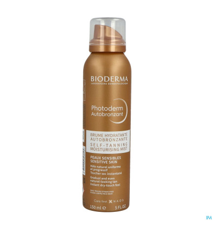 Bioderma – Photoderm, brume hydratante autobronzante peaux sensibles, 150 ml