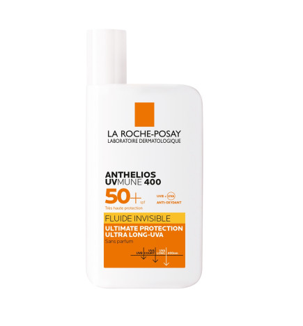 La Roche-Posay – Anthelios fluide invisible UVMune 400 sans parfum SPF50+, 50 ml