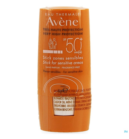 AVENE – Solaire – Stick zones sensibles SPF 50+, 8 g