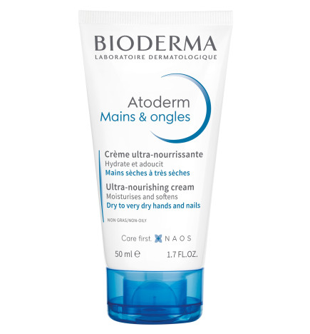 Bioderma – Atoderm mains & ongles, crème hydratante mains sèches abîmées, 50 ml