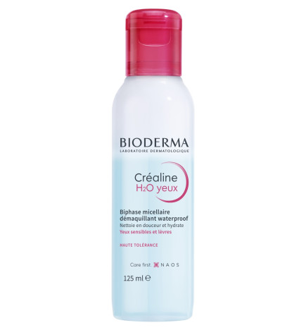 Bioderma – Créaline H2O Yeux, biphasé micellaire démaquillant waterproof, 125 ml