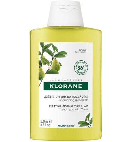 Klorane – shampoing au cédrat légèreté, 200 ml