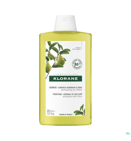 Klorane – shampoing au cédrat légèreté, 400 ml