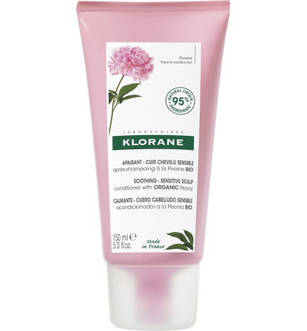 Klorane – pivoine après-shampoing apaisant & anti-irritant à la pivoine, cuir chevelu sensible & irrité, 150 ml