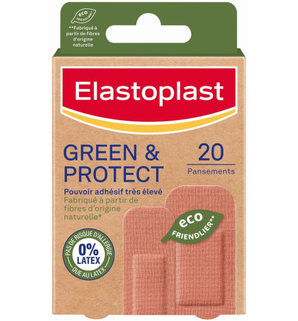 Elastoplast – Green & Protect Tissu 20 Pansements 2 formats