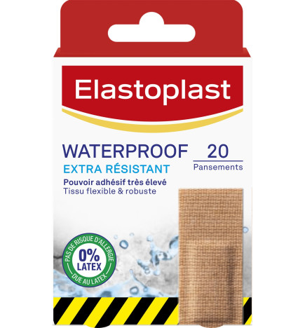 Elastoplast – Pansements Waterproof Extra Résistant 20 pansements