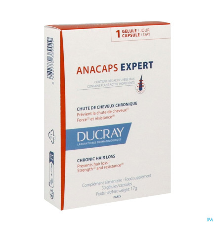 Ducray – Anacaps expert chute de cheveux chronique hormonale et héréditaire cure 1 mois, 30 gélules