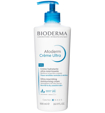Bioderma – Atoderm Crème Ultra, soin quotidien hydratant ultra-nourrissant, 500 ml