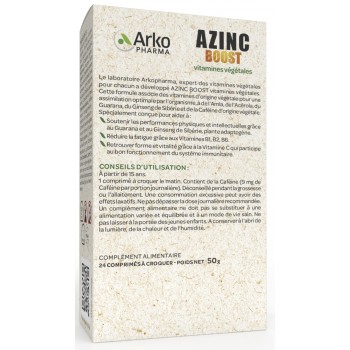 Arkopharma Azinc Boost Vitamines végétales 24cp