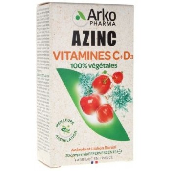 Arkopharma Azinc Vitamines C + D3 20cp