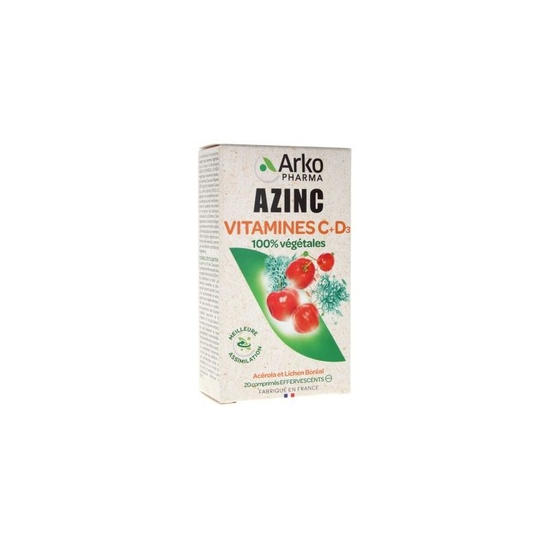 Arkopharma Azinc Vitamines C + D3 20cp