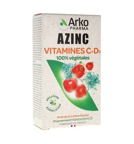 Arkopharma Azinc Vitamines C + D3 20cp