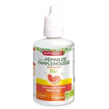 Superdiet Extrait de Pépins de Pamplemousse Concentré 1600 mg Bio 50 ml