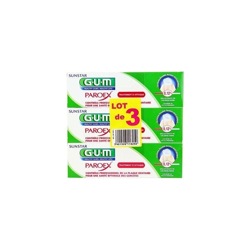 Gum Paroex Gel Dentifrice 75 ML X 2