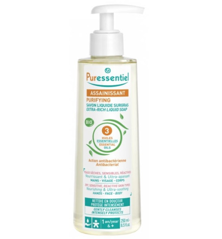 Assainissant Savon Liquide Surgras aux 3 Huiles Essentielles Éco Recharge 500 ml
