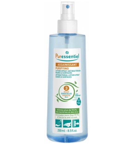 Assainissant Lotion Spray Antibactérien Mains & Surfaces aux 3 Huiles Essentielles 250 ml