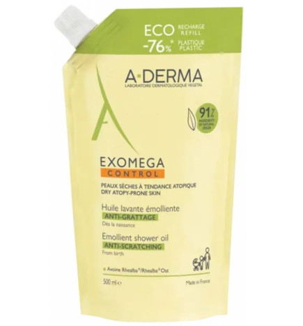 Exomega Control Huile Lavante Émolliente Anti-Grattage Recharge 500 ml