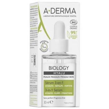 A-Derma Biology Hyalu Sérum 3-en-1 à l'acide hyaluronique 30 ml