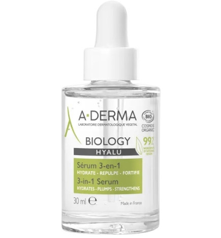 A-Derma Biology Hyalu Sérum 3-en-1 à l'acide hyaluronique 30 ml