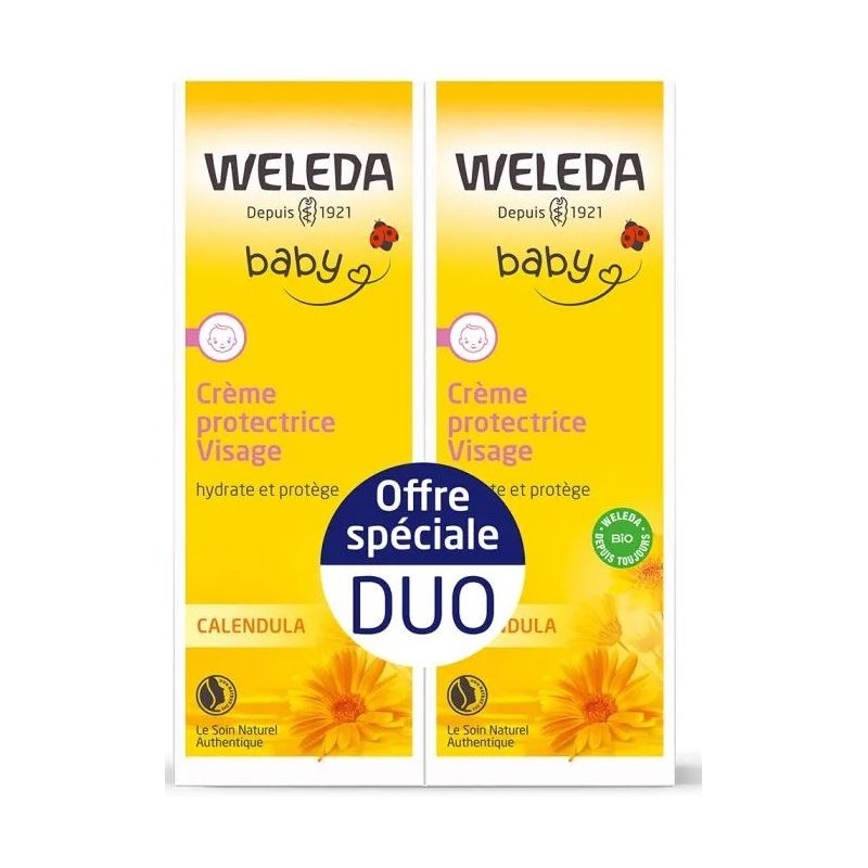 Baby Crème Protectrice Visage Calendula Lot de 2 x 50 ml