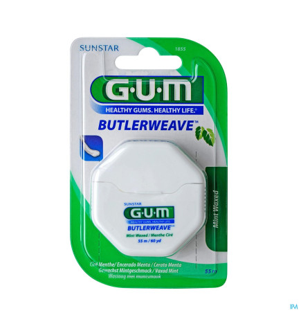 GUM – Butlerweave Fil Dentaire Plat Cire Menthol 55m
