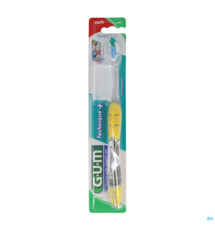 GUM – Technique+ Brosse A Dents Adulte Souple Compacte