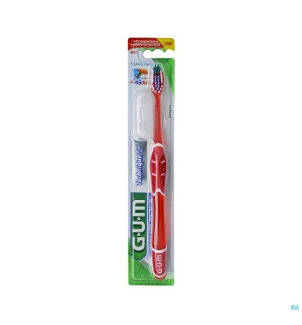 GUM – Technique+ Brosse A Dents Adulte Souple Compacte