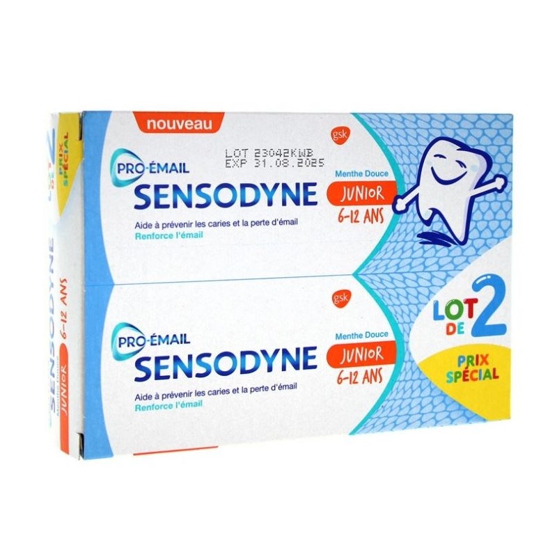 Sensodyne Dentifrice Junior Pro-email 6/12ans 50ml X2
