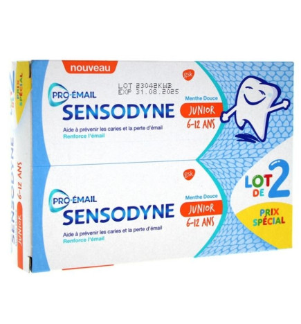 Sensodyne Dentifrice Junior Pro-email 6/12ans 50ml X2