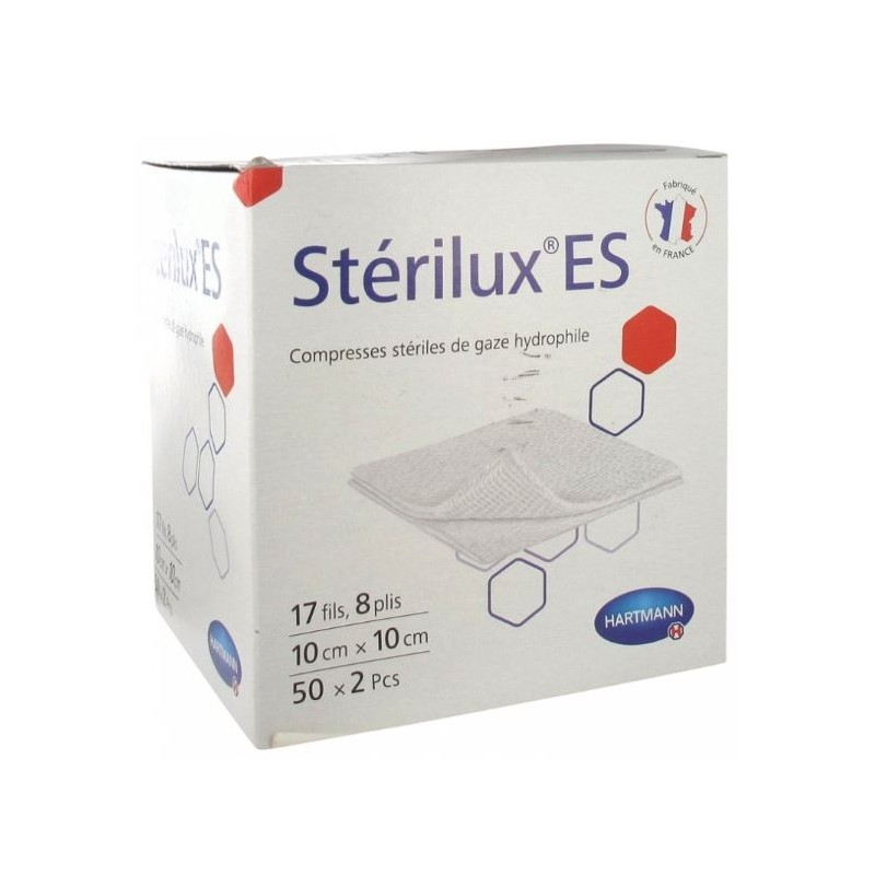 Sterilux Es Compresse Sterile 10cm X 10cm Sac2 50