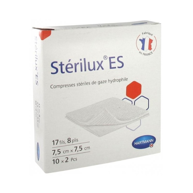 Sterilux Es Compresse Sterile 7cm5 X 7cm5 Sac2 10