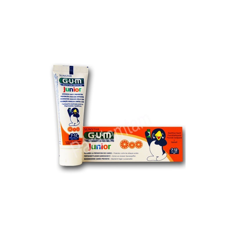 GUM JUNIOR DENTIFRICE 7 - 12 ANS GOUT ORANGE 50 ML 