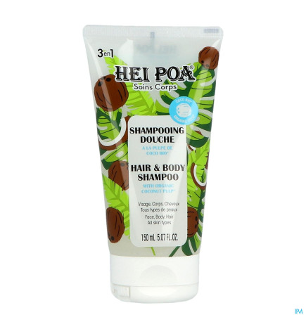 HEI POA – Shampoing-douche pulpe de coco bio, 150 ml