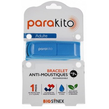 Parakito Bracelet Antimoustique Rechargeable Adulte Color Noir