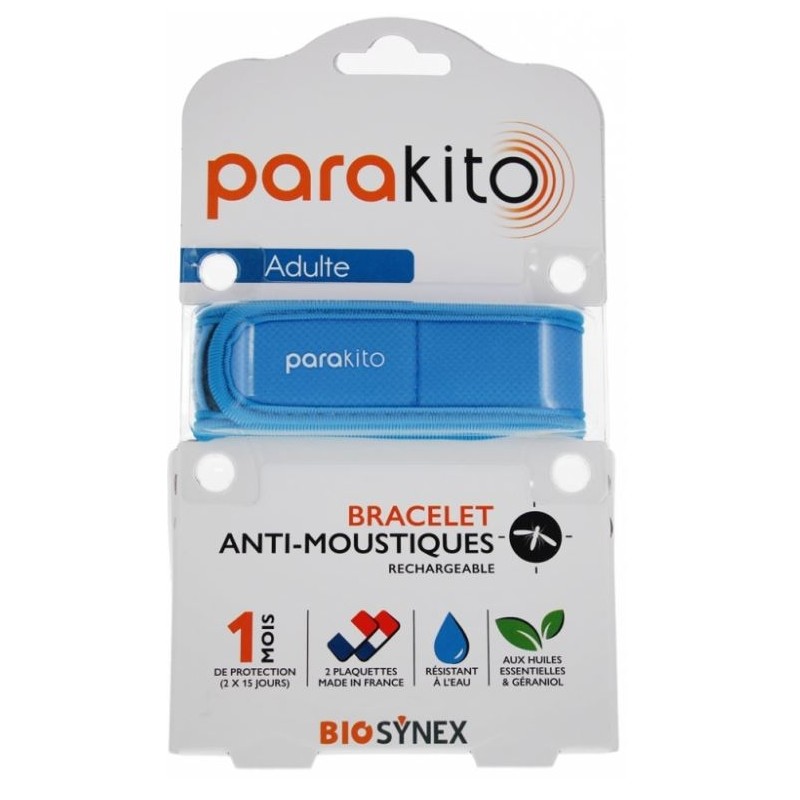 Parakito Bracelet Antimoustique Rechargeable Adulte Color Noir