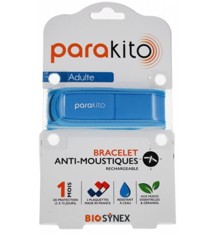 Parakito Bracelet Antimoustique Rechargeable Adulte Color Noir