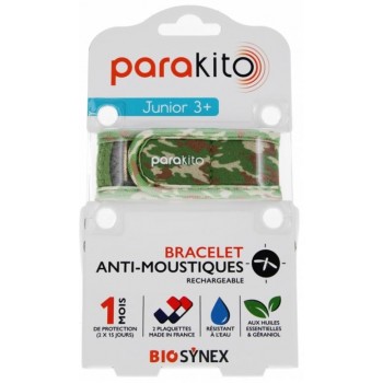 Parakito Bracelet Antimoustique Rechargeable Junior 1 Camouflage