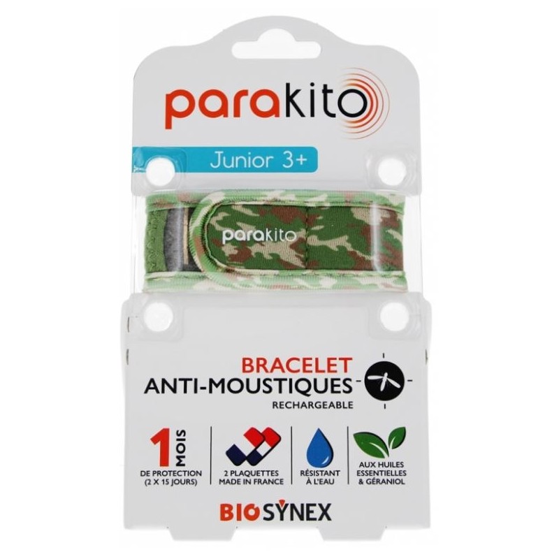 Parakito Bracelet Antimoustique Rechargeable Junior 1 Camouflage