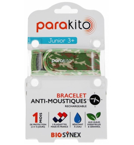 Parakito Bracelet Antimoustique Rechargeable Junior 1 Camouflage