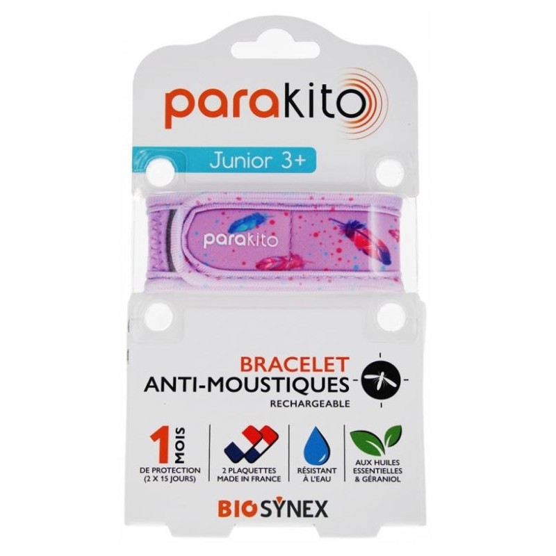 Parakito Bracelet Antimoustique Rechargeable Junior 1 Plumes