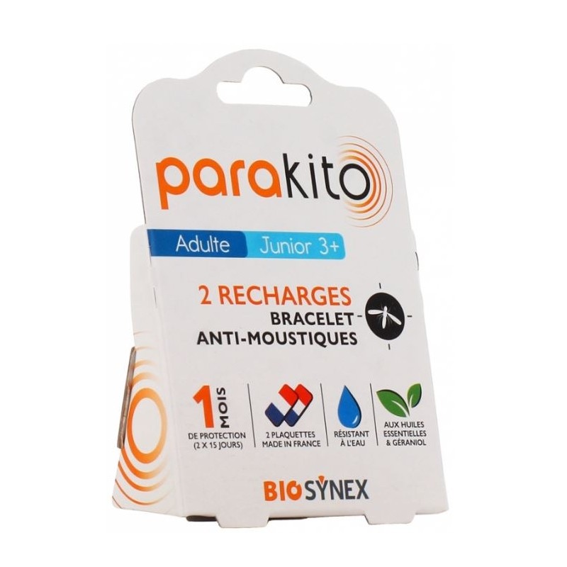 Parakito Bracelet Antimoustique Pack 2 Recharges