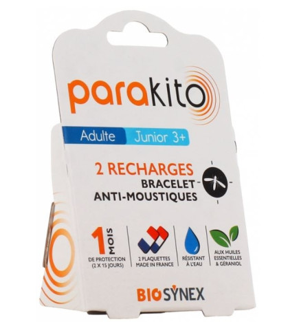 Parakito Bracelet Antimoustique Pack 2 Recharges
