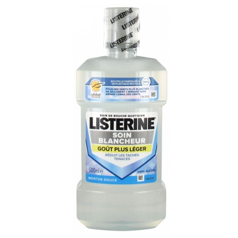 Listerine Soin Blancheur Bain De Bouche Gout Plus Leger 500ml