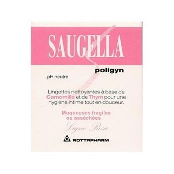 Saugella Polygin Ligne Rose Muqueuses Fragiles ou Asséchés  10 Lingettes