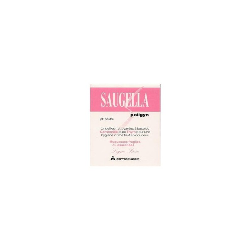 Saugella Polygin Ligne Rose Muqueuses Fragiles ou Asséchés  10 Lingettes